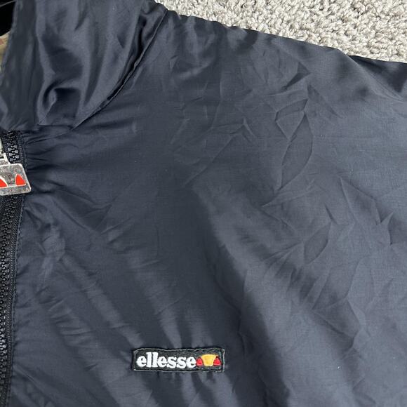 Vintage Ellesse Jacket Mens Large Black Red Reversible Anorak Zip Made Italy 90s - Picture 4 of 16
